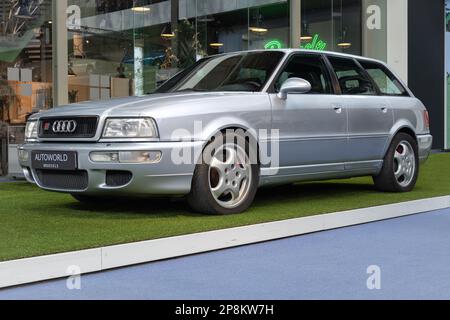 BRUSSELS, BELGIUM-DECEMBER 26, 2022: 1995 Audi RS2 Avant in Autoworld Brussels Stock Photo