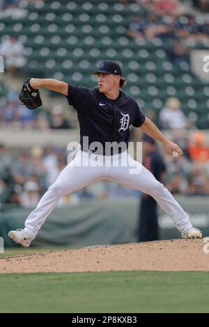 Detroit Tigers pitcher Tyler Holton (87) throws in the sixth inning ...