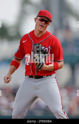 Lakeland FL USA; Washington Nationals second baseman Michael Chavis (6)  walks to the dugout during pregame warmups prior to an MLB spring training  gam Stock Photo - Alamy