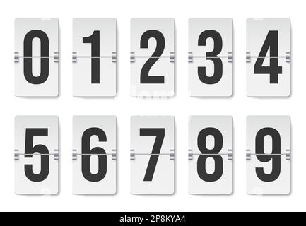 Black Countdown timer with white numbers isolated on transparent ...