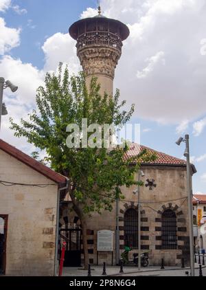 Gaziantep, Turkey- June 07, 2014:  Kozluca Mosque and minaret view in Gaziantep City of Turkey. Before the 2023 earthquake Stock Photo