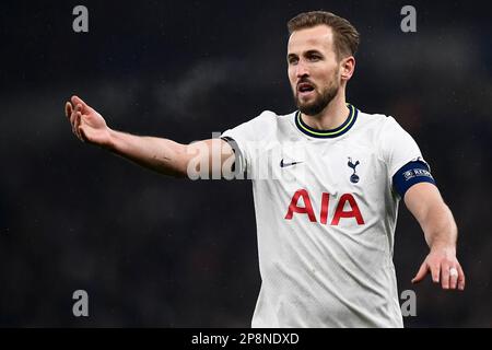 London, United Kingdom. 08 March 2023. Harry Kane of Tottenham Hotspur FC gestures during the UEFA Champions League round of 16 football match between Tottenham Hotspur FC and AC Milan. Credit: Nicolò Campo/Alamy Live News Stock Photo