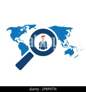 Human Resources - Personal Audit - Headhunter or Workforce Hiring Concept Design with Magnifying Glass Stock Vector