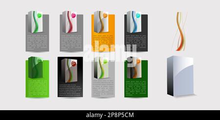 Collection of Banners, Various Colored Boxes - Colorful Website Design Elements Clip-Art Stock Vector