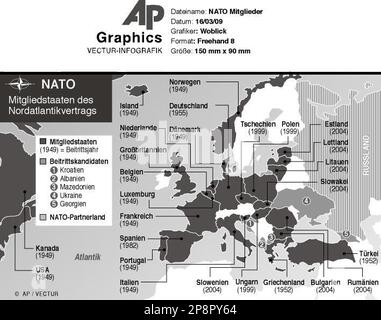 GRA2 GRAFIK NATO MITGLIEDER - Karte mit Einfaerbung der NATO ...