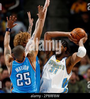 Denver Nuggets forward Carmelo Anthony (15) during an NBA basketball game  in Indianapolis, Tuesday, Nov. 3, 2009. Denver won 111-93. (AP Photo/Darron  Cummings Stock Photo - Alamy