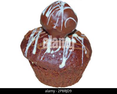 chocolate muffin isolated on white background Stock Photo