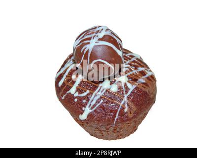 chocolate muffin isolated on white background Stock Photo