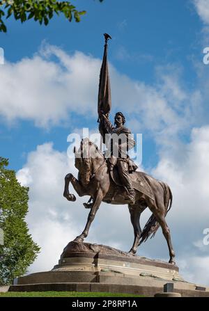 The General John Logan Monument in Grant Park, Chicago, Illinois, USA Stock Photo