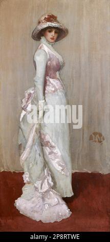 Whistler. Painting entitled 'Harmony in Pink and Grey: Portrait of Lady Meux' by James Abbott McNeill Whistler (1834-1903), oil on canvas, c. 1881//2 Stock Photo