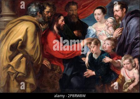 Let the Children Come to Me by Sir Anthony van Dyck (1599-1641), oil on canvas, c. 1618-20 Stock Photo