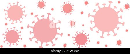 Coronavirus virus (Covid 19) red concept image against white background. Stock Photo