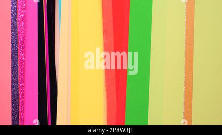 set of colorful papers, background, top view. Stock Photo