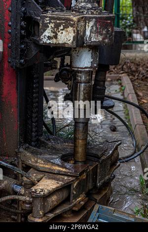 Self-propelled Mini drill rig drills soil for soil investigation. Test ...