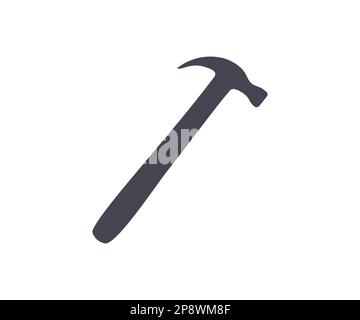 Hammer icon. Hammer simple silhouette. House repair hammer flat icon for apps vector design and illustration. Stock Vector