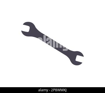 Wrench icon. Wrench or spanner repair tool silhouette. Diy tool for building improvement and construction, maintenance work of builders, handyman. Stock Vector