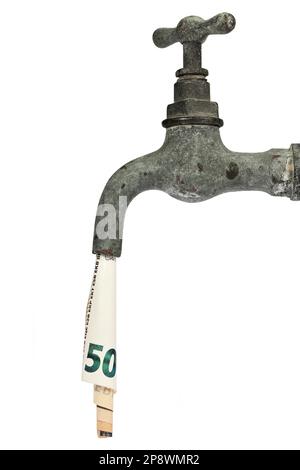 money tap isolated against white background Stock Photo