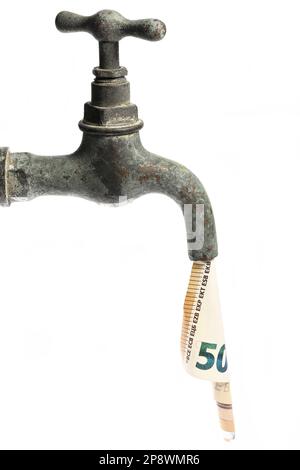 money tap isolated against white background Stock Photo