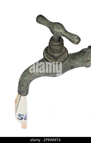 money tap isolated against white background Stock Photo