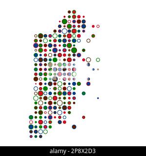 Belize Map Silhouette Pixelated generative pattern illustration Stock ...
