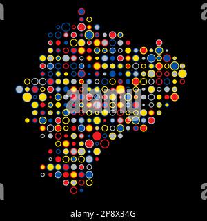 Ecuador Map Silhouette Pixelated generative pattern illustration Stock Vector