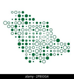Saudi arabia Map Silhouette Pixelated generative pattern illustration Stock Vector