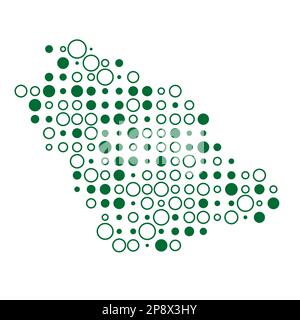 Saudi arabia Map Silhouette Pixelated generative pattern illustration Stock Vector
