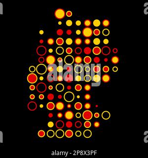 Germany Map Silhouette Pixelated generative pattern illustration Stock Vector