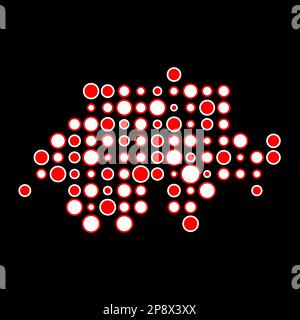 Switzerland Map Silhouette Pixelated generative pattern illustration Stock Vector