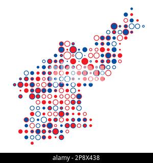 North korea Map Silhouette Pixelated generative pattern illustration Stock Vector
