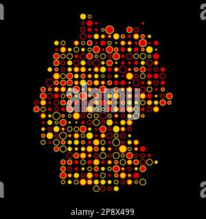 Germany Map Silhouette Pixelated generative pattern illustration Stock Vector