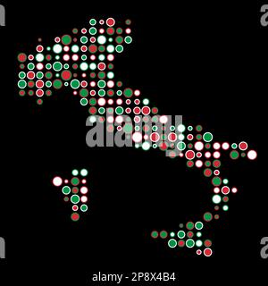 Italy Map Silhouette Pixelated generative pattern illustration Stock Vector