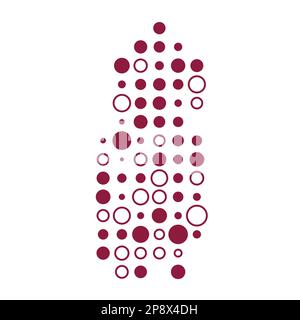 Qatar Map Silhouette Pixelated generative pattern illustration Stock ...