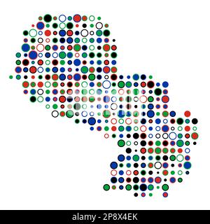 Paraguay Map Silhouette Pixelated generative pattern illustration Stock Vector