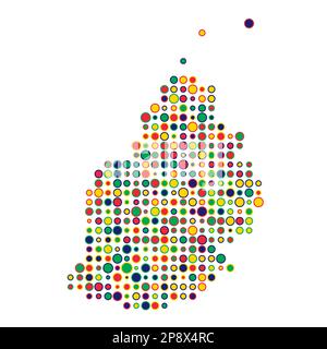 Mauritius Map Silhouette Pixelated generative pattern illustration Stock Vector