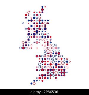 United kingdom Map Silhouette Pixelated generative pattern illustration Stock Vector