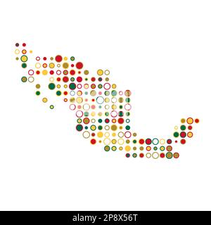 Mexico Map Silhouette Pixelated generative pattern illustration Stock Vector