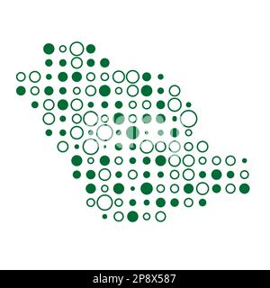 Saudi arabia Map Silhouette Pixelated generative pattern illustration Stock Vector