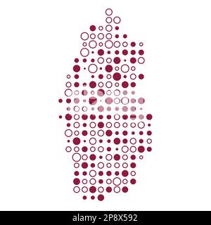 Qatar Map Silhouette Pixelated generative pattern illustration Stock ...