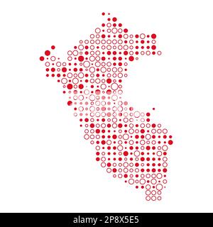 Peru Map Silhouette Pixelated generative pattern illustration Stock Vector