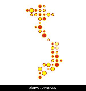 Vietnam Map Silhouette Pixelated generative pattern illustration Stock Vector