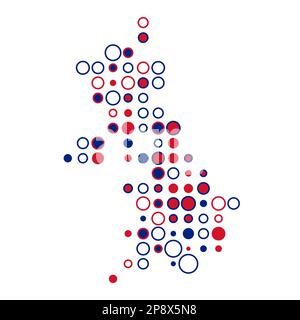 United kingdom Map Silhouette Pixelated generative pattern illustration Stock Vector