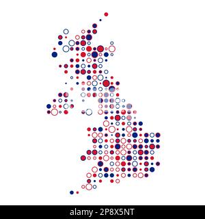 United kingdom Map Silhouette Pixelated generative pattern illustration Stock Vector