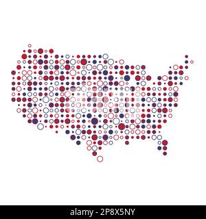 United states Map Silhouette Pixelated generative pattern illustration Stock Vector