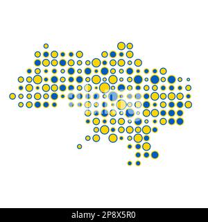 Ukraine Map Silhouette Pixelated generative pattern illustration Stock Vector