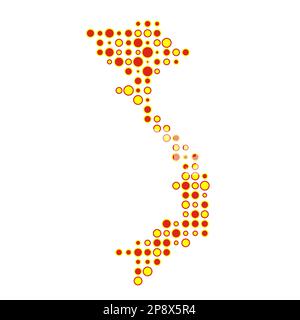 Vietnam Map Silhouette Pixelated generative pattern illustration Stock Vector