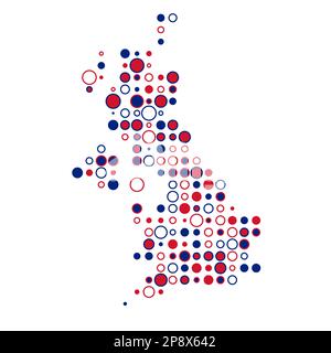 United kingdom Map Silhouette Pixelated generative pattern illustration Stock Vector