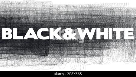 Abstract black-and-white shaded wide background. Vector graphic pattern of thin lines Stock Vector