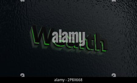 The word wealth written with 3d letters Stock Photo