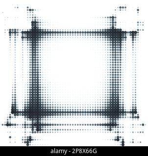 Abstract black dotted frame with halftone effect. Vector graphic illustration Stock Vector